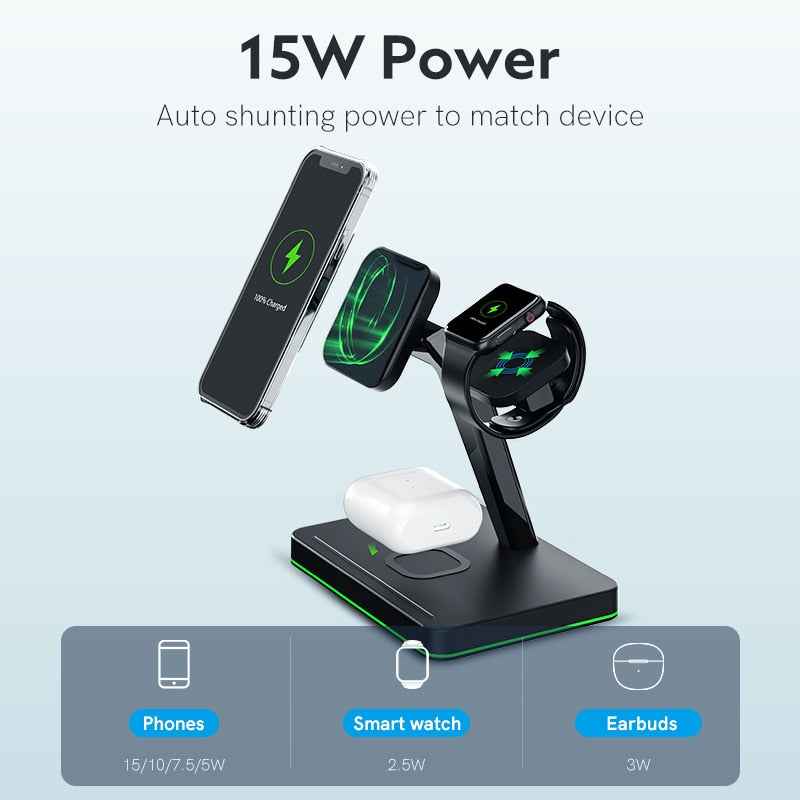 3 in 1 Apple charging station 15W FAST CHARGING