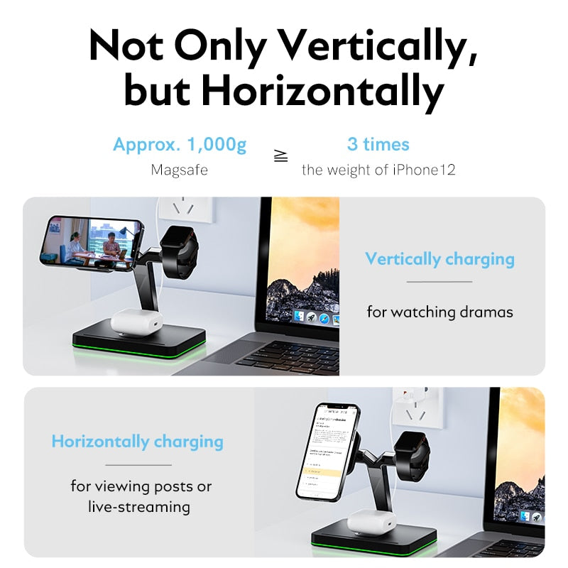 3 in 1 Apple charging station 15W FAST CHARGING
